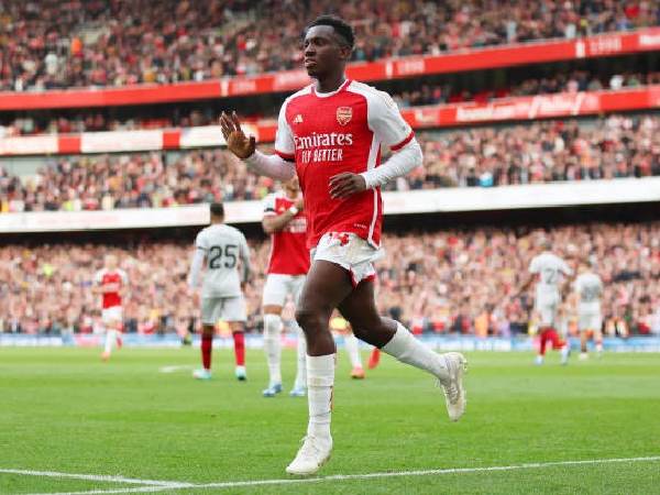 Eddie Nketiah membukukan hat-trick pertamanya di Premier League