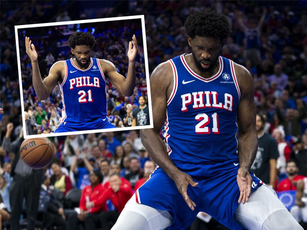 Selebrasi terkenal "Suck It" yang dilakukan Joel Embiid dipopulerkan oleh pegulat D-Generation X dan legenda WWE Triple H. (Foto: AFP)