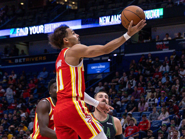 Trae Young membukukan 22 poin dan 12 assist saat Atlanta Hawks mengalahkan New Orleans Pelicans 123-105. (Foto: AP)
