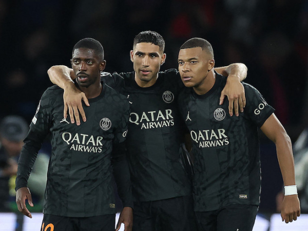 Trio PSG, Kylian Mbappe, Ousmane Dembele, dan Achraf Hakimi