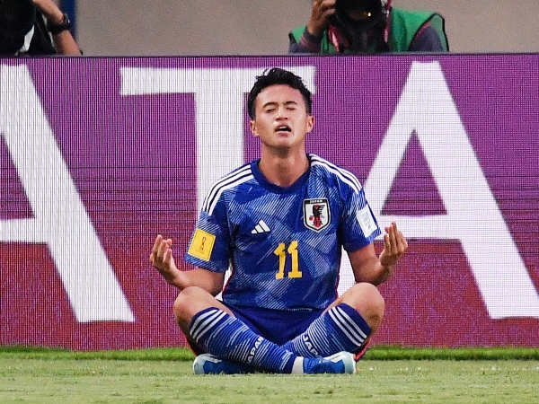 Rento Takaoka ketika merayakan gol untuk timnas Jepang U-17