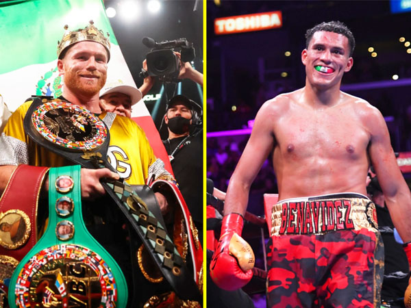 Canelo Alvarez (kiri) dan David Benavidez (Foto: talkSPORT)
