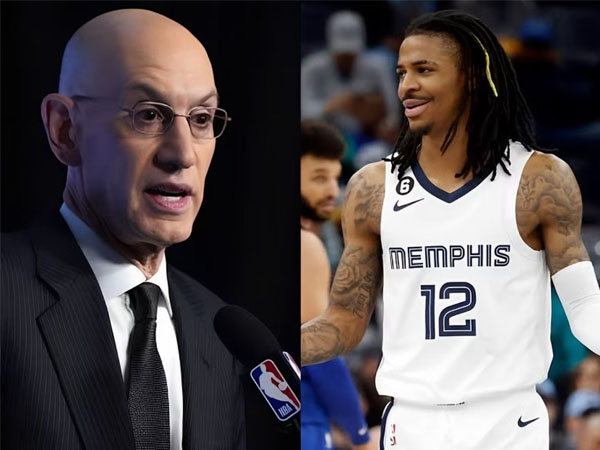 Adam Silver (kiri) dan Ja Morant. (Foto: Sportskeeda)