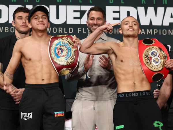 Jesse Rodriguez (kiri) dan Sunny Edwards. (Foto: Matchroom)
