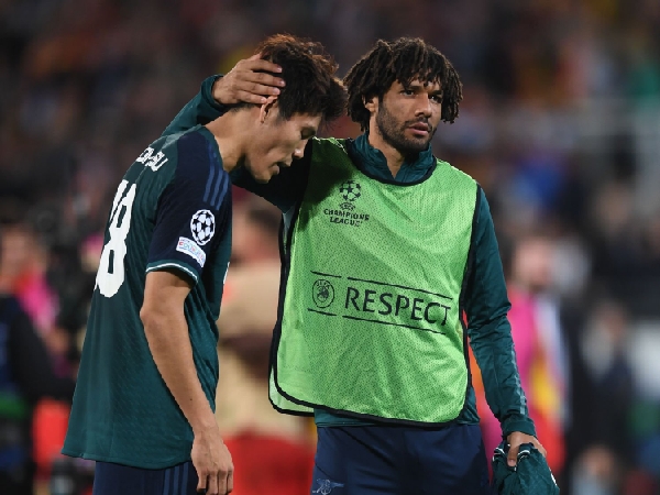 Dua penggawa Arsenal, Takehiro Tomiyasu dan Mohamed Elneny
