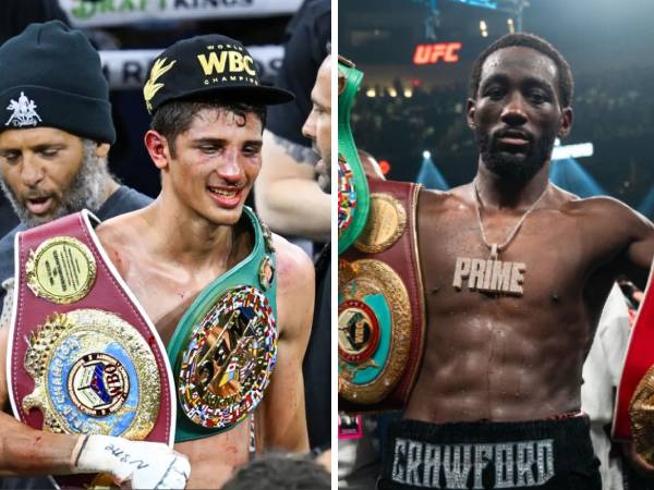 Sebastian Fundora (kiri) dan Terence Crawford. (Foto: Ring TV)