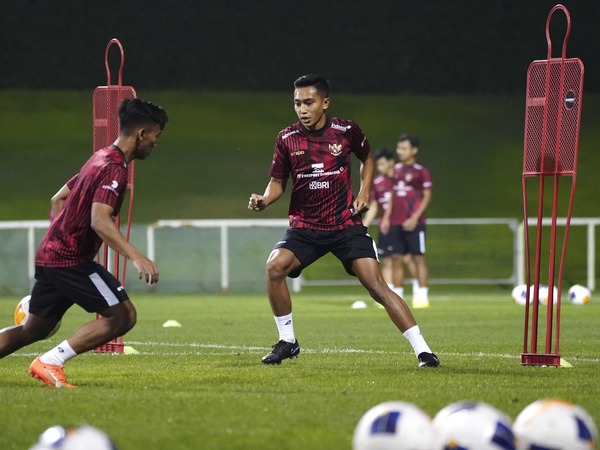 Gelandang Persija Jakarta, Rayhan Hannan saat TC bersama timnas Indonesia U-23