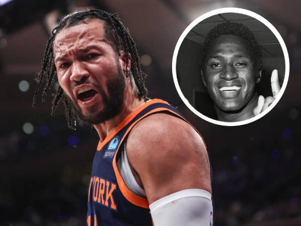 Jalen Brunson membukukan 29 poin hanya dalam 32 menit di Game 2 semifinal Wilayah Timur versus Pacers. (Inset: Willis Reed). (Foto: AP)