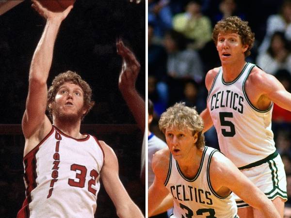 Bill Walton menjadi MVP di Blazers (kiri) dan Pemain Cadangan Terbaik di Celtics. (Foto: NBA)