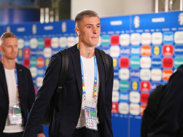 Benjamin Sesko sedang membela Slovenia di Euro 2024