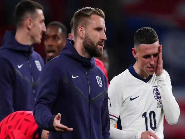 Frank Lampard menyebut absennya Luke Shaw di sektor bek kiri begitu memengaruhi penampilan Timnas Inggris yang kurang mengesankan di ajang EURO 2024 / via Getty Images