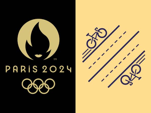 Gambar pictogram kompetisi balap sepeda jalan raya untuk Olimpiade Paris 2024. (Foto: Olympics)