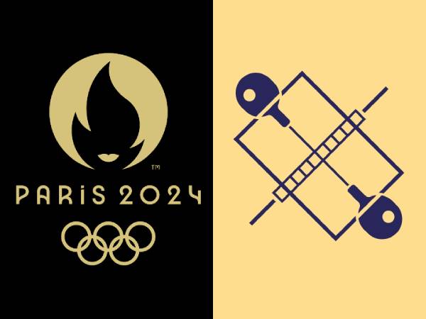 Gambar pictogram kompetisi tenis meja untuk Olimpiade Paris 2024. (Foto: Olympics)