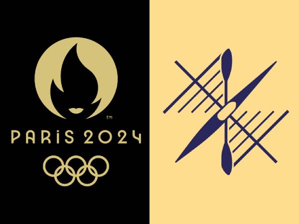 Gambar pictogram kompetisi kano sprint untuk Olimpiade Paris 2024. (Foto: Olympics)