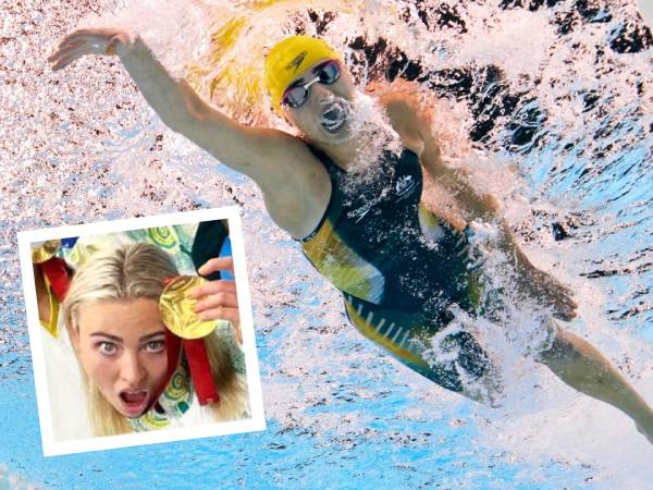 Alexa Leary membawa Australia memenangi emas renang di nomor estafet 4x100 meter gaya ganti campuran. (Foto: AP)