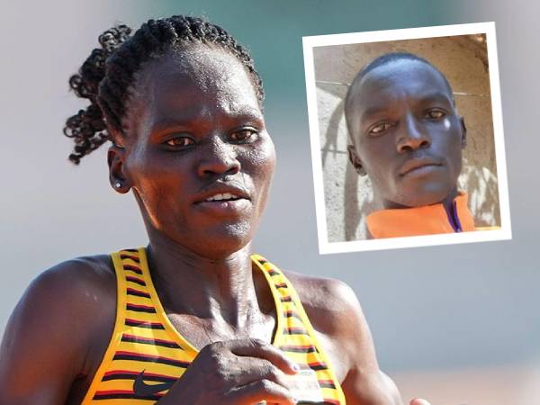 Rebecca Cheptegei dan Dickson Ndiema (inset). (Foto: AP)