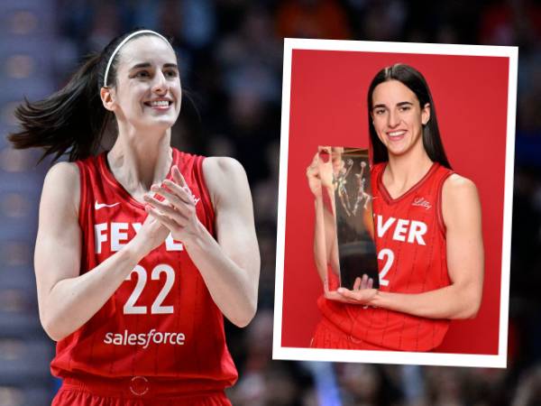 Caitlin Clark berpose dengan penghargaan Rookie of the Year WNBA. (Foto: X.com)