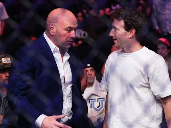 CEO UFC Dana White (kiri) dan CEO Meta Mark Zuckerberg. (Foto: Fight TV)