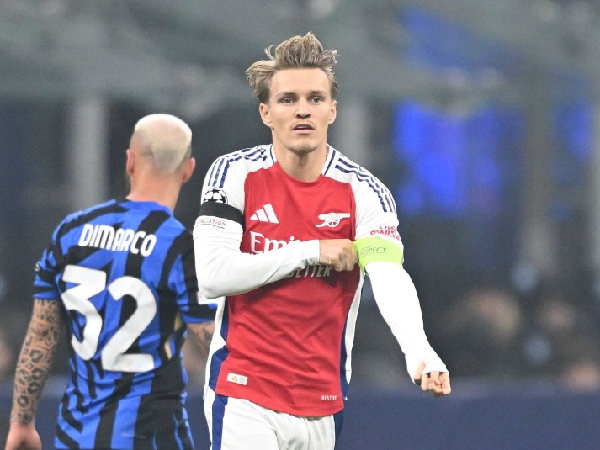 Kapten Arsenal, Martin Odegaard, membuat penampilan singkat melawan Inter Milan di Liga Champions