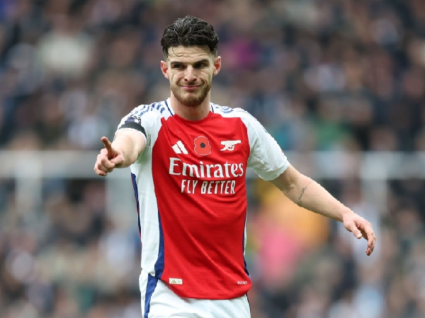 Gelandang Arsenal, Declan Rice, termasuk pemain yang diragukan tampil melawan Chelsea