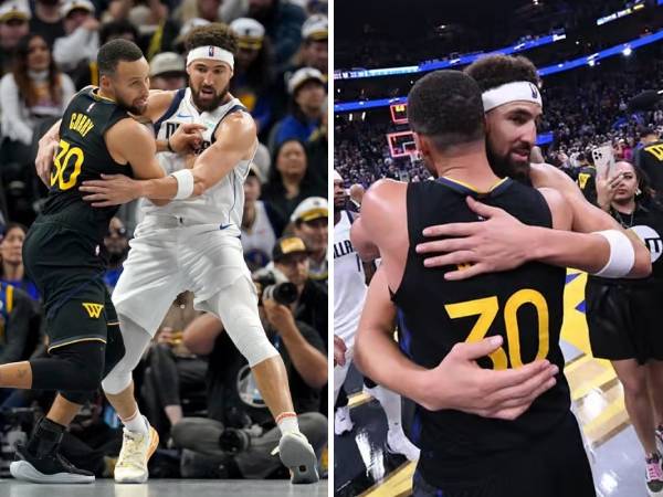 Klay Thompson dan Stephen Curry resmi menjadi “musuh” pada 30 November mendatang. (Foto: AP)