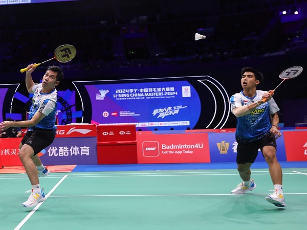 Sabar/Reza berhasil tumbangkan unggulan pertama Liang/Wang di babak 16 besar China Masters 2024.