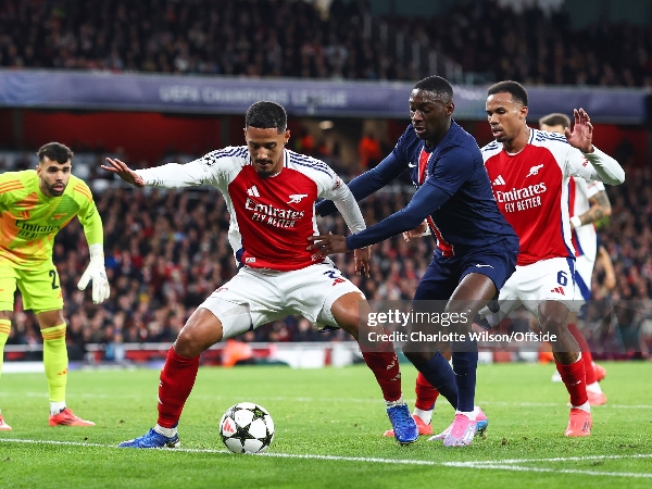 Randal Kolo Muani saat Paris Saint-Germain berhadapan dengan Arsenal di Liga Champions