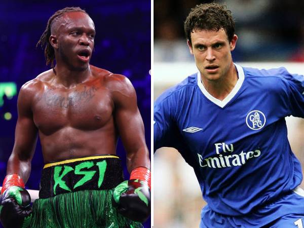 KSI (kiri) dan Wayne Bridge saat berseragam Chelsea. (Foto: Fight TV)