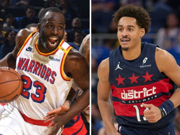 Draymond Green (kiri) dan Jordan Poole. (Foto: AP)