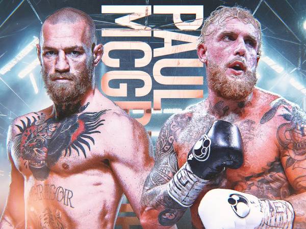 Conor McGregor (kiri) dan Logan Paul. (Foto: Fight TV)