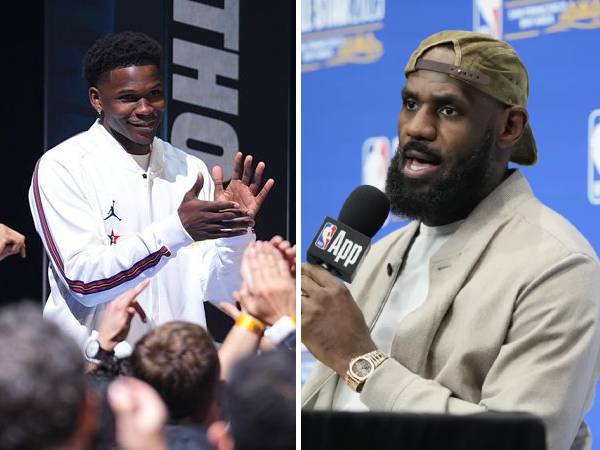 Anthony Edwards (kiri) dan LeBron James. (Foto: AP)