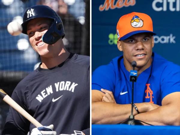 Aaron Judge (kiri) dan Juan Soto. (Foto: AP)