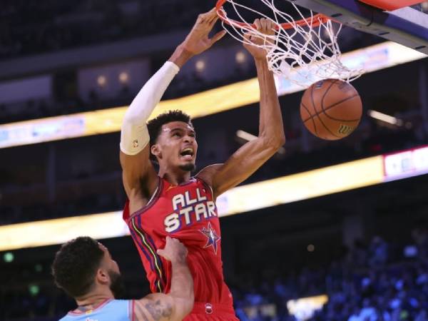 Victor Wembanyama bermain “serius” di All-Star Game pertamanya. (Foto: AP)