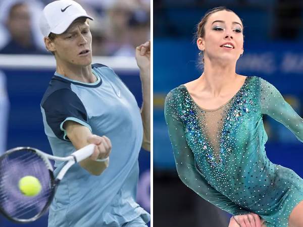 Jannik Sinner (kiri) dan Laura Barquero. (Foto: AP)