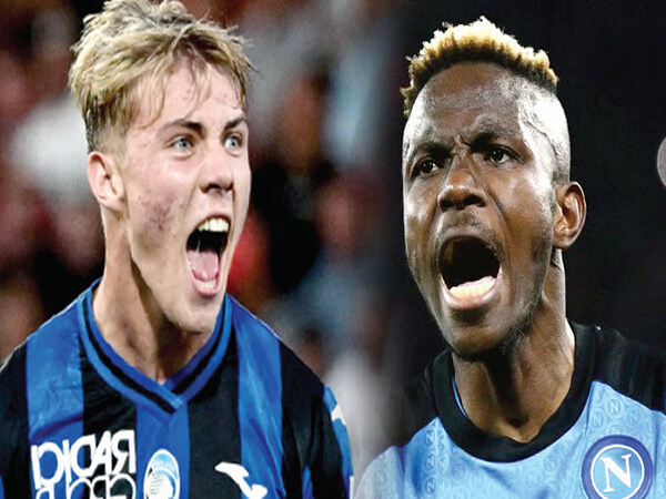 Napoli dan Manchester United disebut sedang menjajaki opsi barter Rasmus Hojlund dengan Victor Osimhen pada bursa transfer musim panas mendatang / via Istimewa