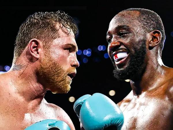 Canelo Alvarez (kiri) dan Terence Crawford. (Foto: Fight TV)