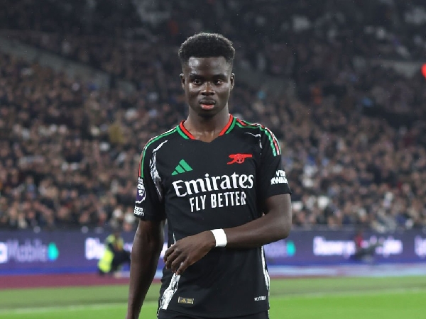 Winger Arsenal, Bukayo Saka, absen sejak Desember lalu