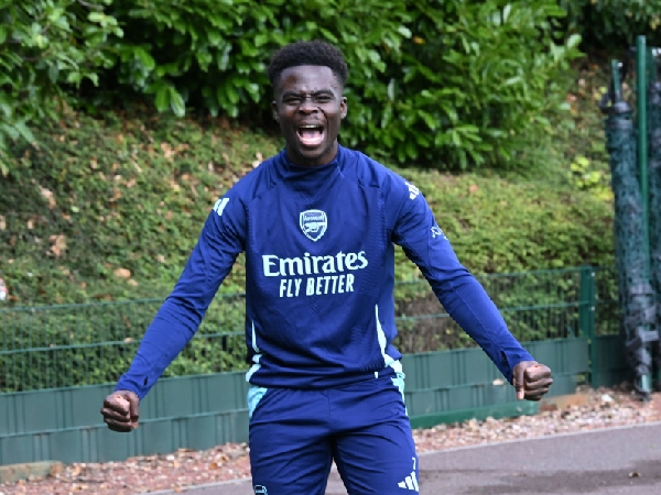 Winger Arsenal, Bukayo Saka, absen sejak Desember