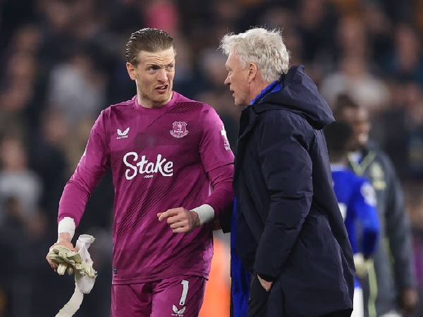 Jordan Pickford dan manajer Everton, David Moyes
