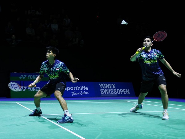 Sabar/Reza akui kurang maksimal saat tumbang di perempat final Swiss Open 2025.