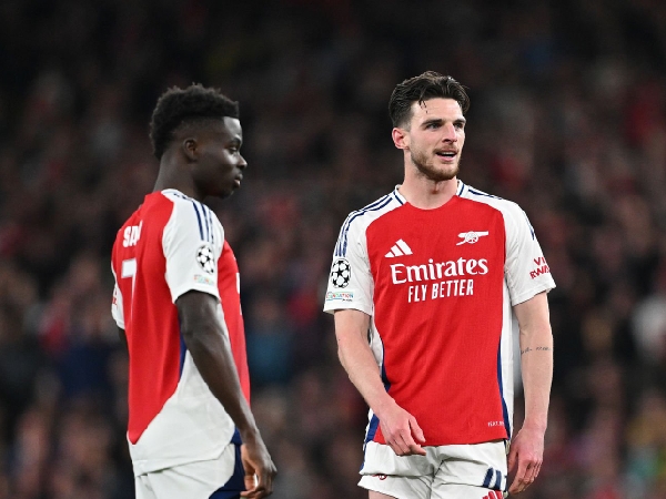 Bukayo Saka dan Declan Rice