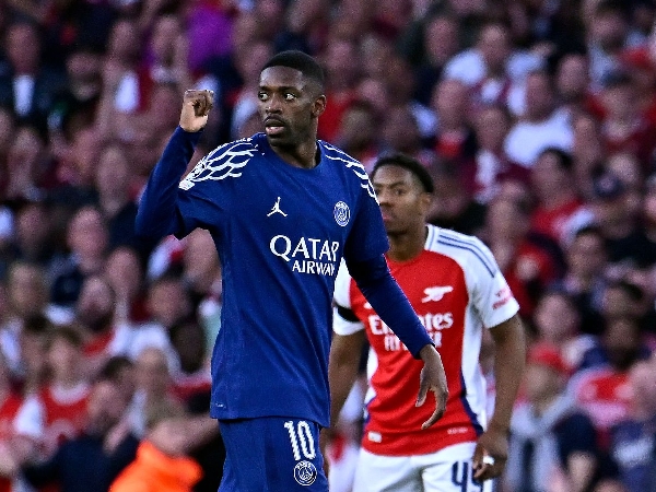 Ousmane Dembele mengunci kemenangan PSG atas Arsenal pada pertemuan pertama lalu