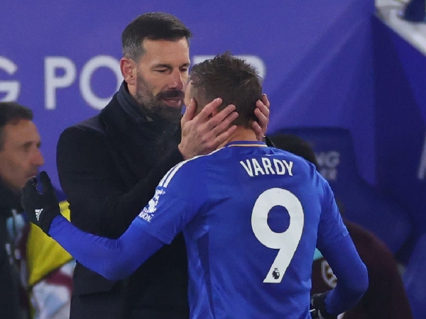Jamie Vardy dan manajer Leicester City, Ruud van Nistelrooy