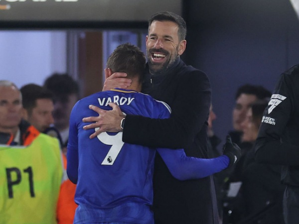 Jamie Vardy dan manajer Leicester City, Ruud van Nistelrooy