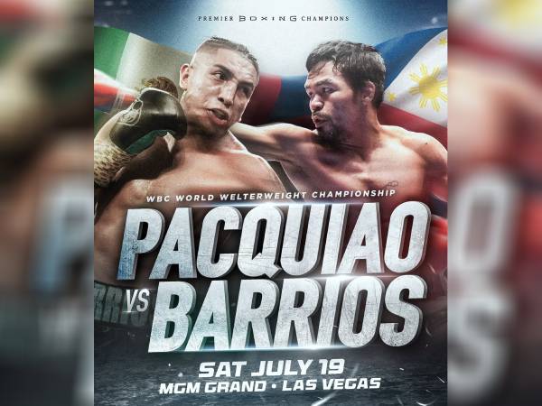 Manny Pacquiao (kanan) dan Mario Barrios. (Foto: Fight TV)