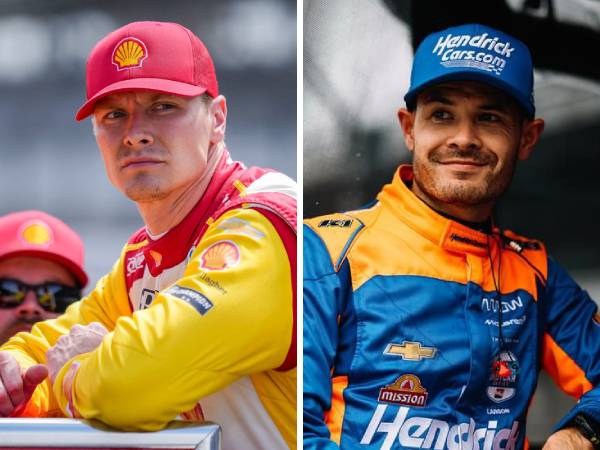 Josef Newgarden (kiri) dan Kyle Larson. (Foto: Racing TV)