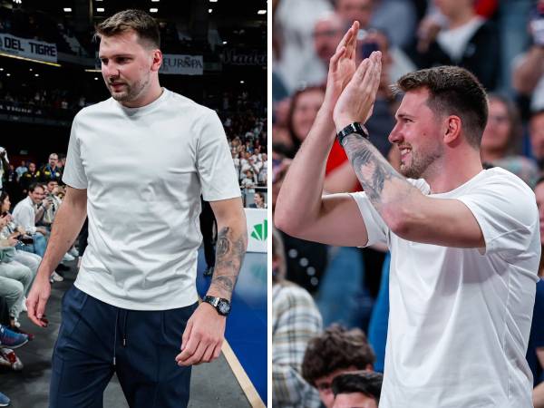 Luka Doncic menghadiri sebuah pertandingan Real Madrid, tim lamanya sebelum pindah ke NBA. (Foto: AFP)