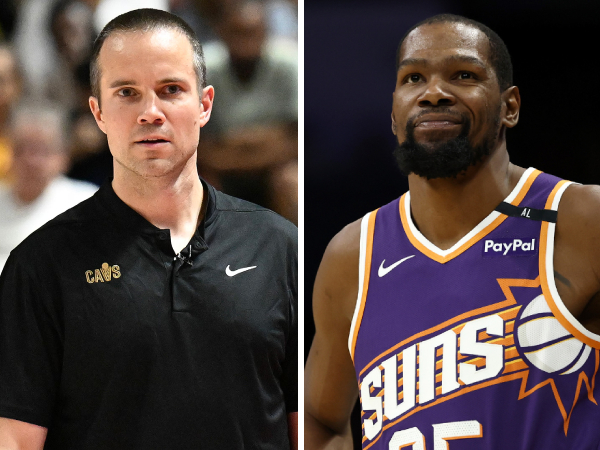 Jordan Ott (kiri) dan Kevin Durant. (Foto: AP)