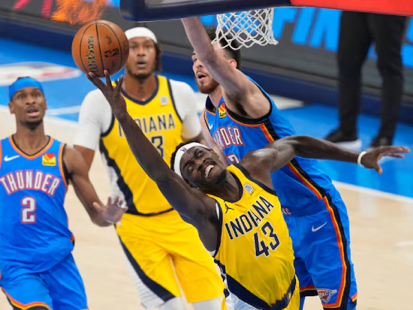 Alih-alih menyapu bersih dua pertandingan pertama untuk keempat kalinya berturut-turut, Indiana Pacers harus puas dengan hasil imbang di Final NBA. (Foto: AP)
