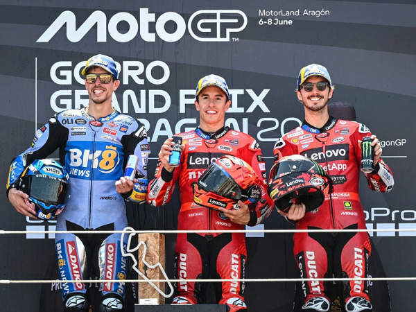 Davide Tardozzi senang lihat performa Marquez dan Bagnaia di GP Aragon.